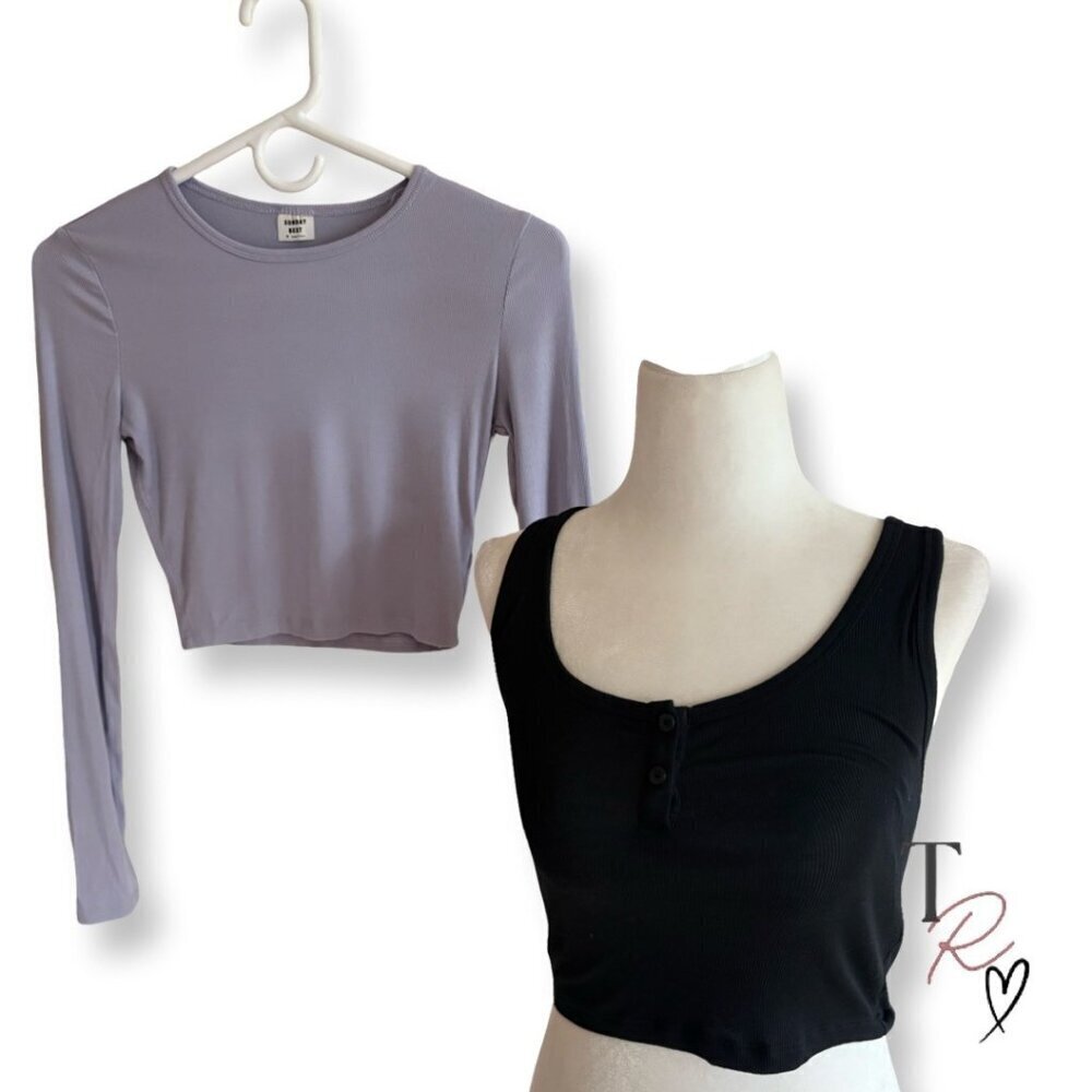 Aritzia Sunday Best Top Bundle Honor Rib Long Sleeve + Lola Henley Tank Size S